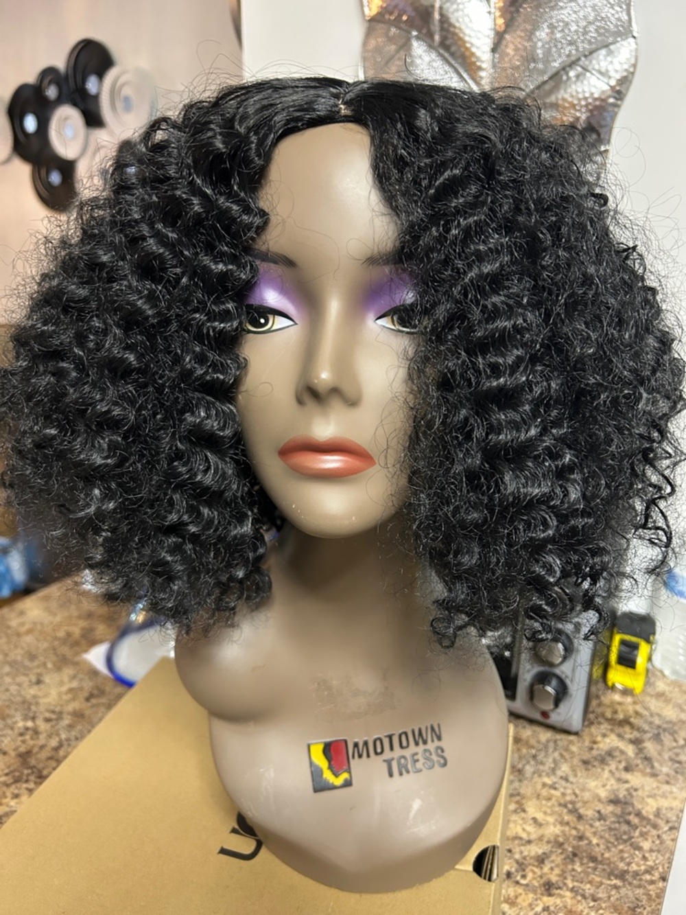 Black Curly Bob Wig - Natural Defined Curls